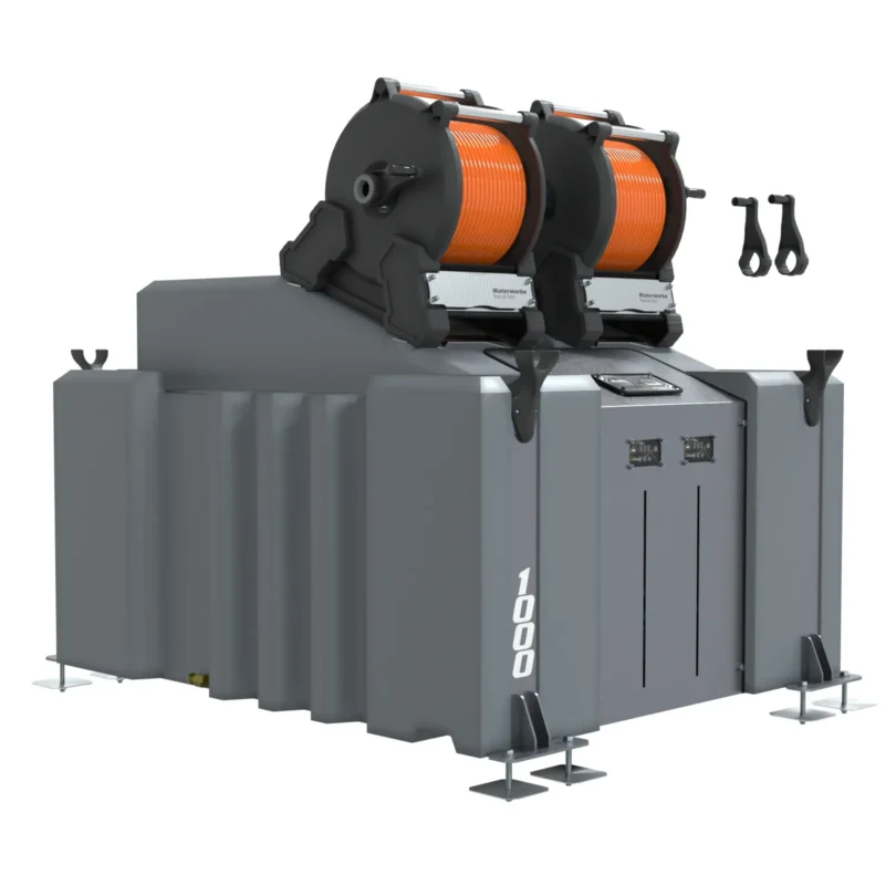 2 Man 1000L Window Cleaning Pole System (Delivery) with Manual Reels