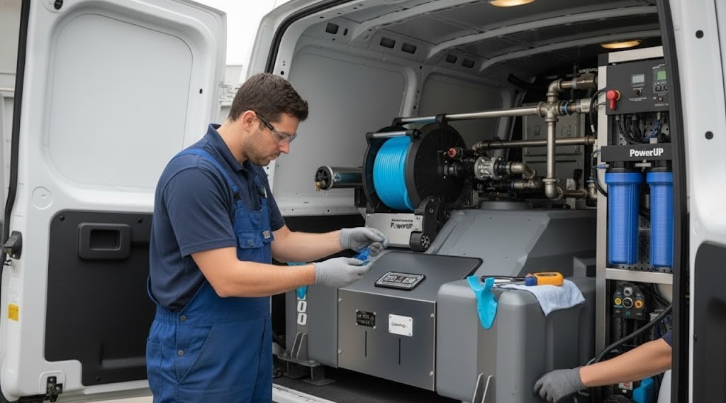 Cleaning Windows with a Pole