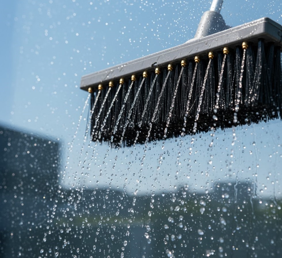 Cleaning Windows with a Pole
